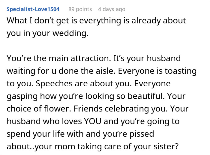 &ldquo;AITA For Uninviting My Mom From My Wedding?&rdquo;: Bride Doesn&rsquo;t Want Her Disabled Sister At Her Wedding, Causing Massive Rift In Family
