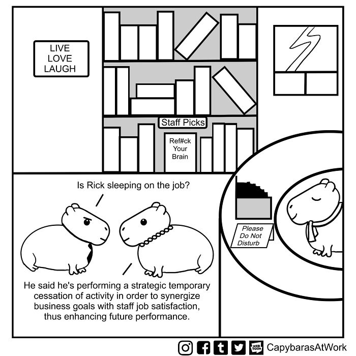 A Funny Comic About Capybaras In A Toxic Work Environment