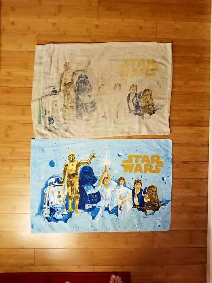 One Pillowcase Has Been Used Nearly Everyday For 40 Years. The Other Has Been In A Closet