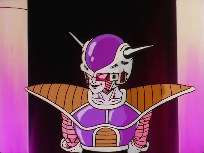 Freeza in his first form looking from Dragon Ball Z