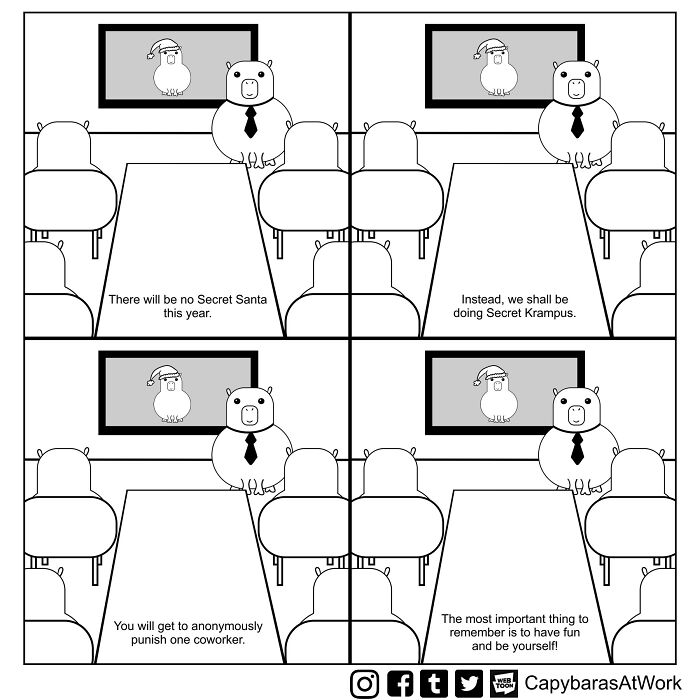 A Funny Comic About Capybaras In A Toxic Work Environment