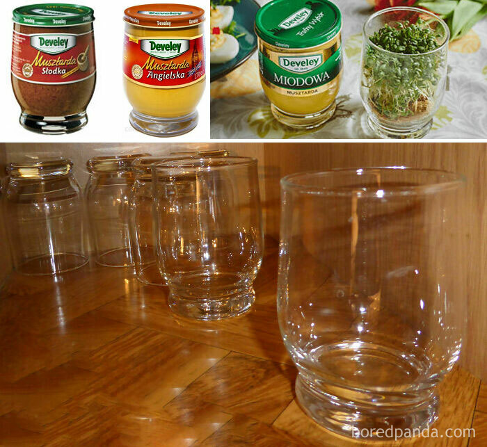Develey Mustard Jars, Made To Become Drinking Glasses After The Removal Of The Lid And The Label, Have Filled Many A Shelf In Many A Home