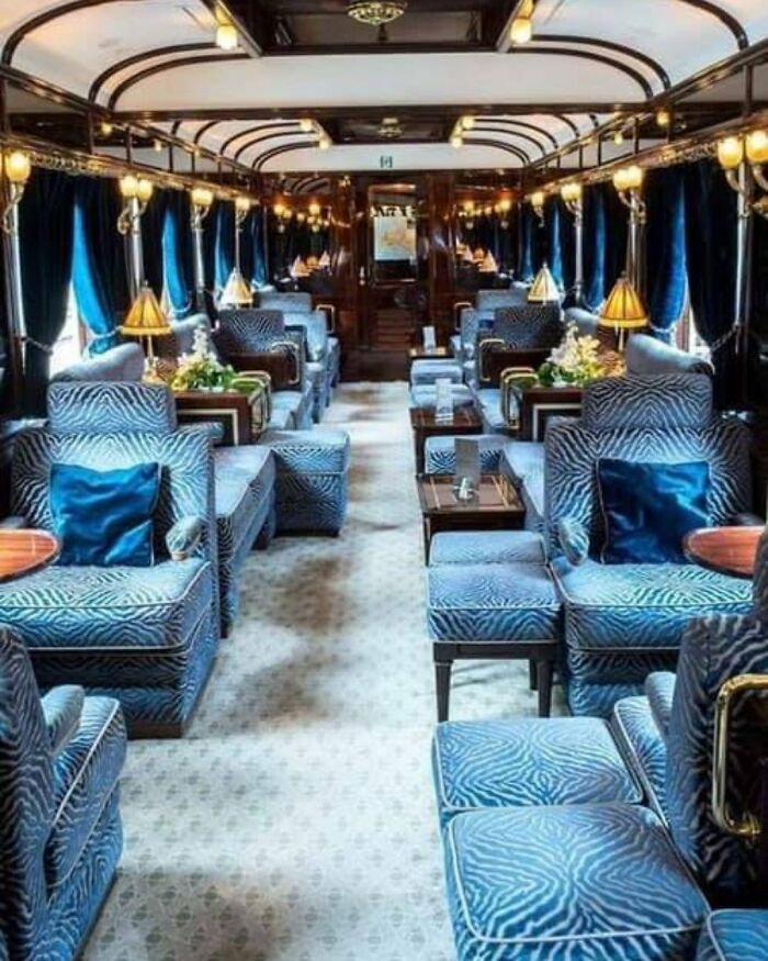 The Interior Of The Orient Express , Built In 1883