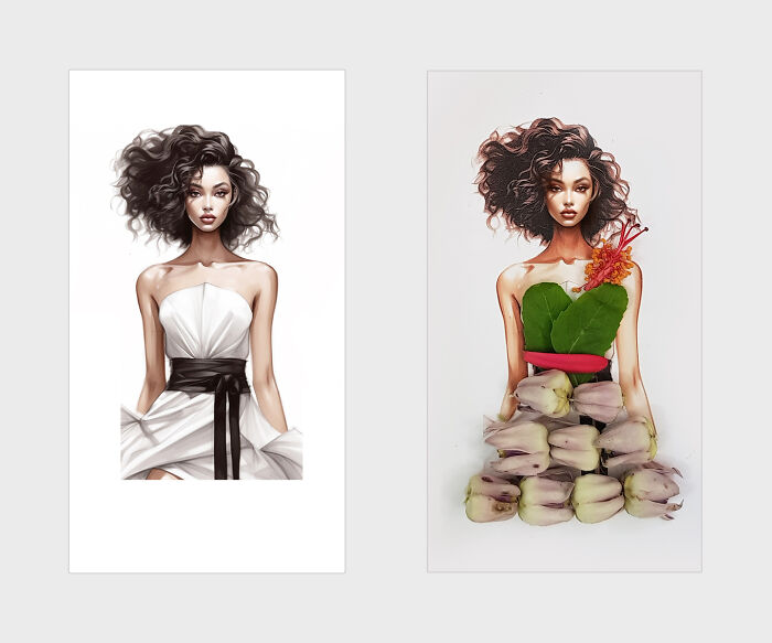 Green Leaves Meet Regal Crown Flower Skirt In An Enchanting Dress