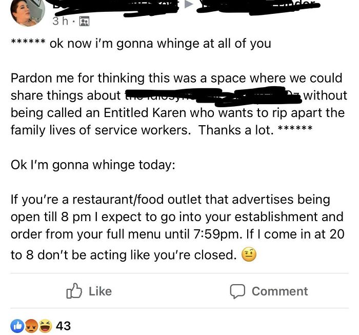 How Dare You Not Make Me Food 1 Min. Before Close?