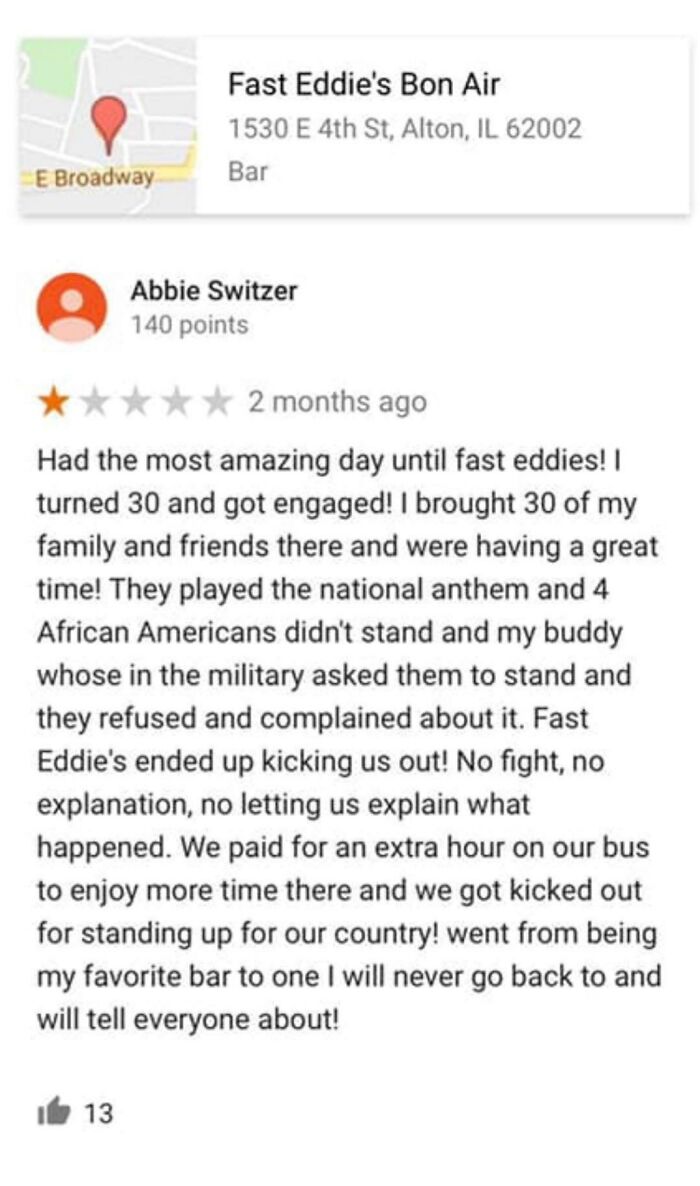 Tried To Bully Someone, Gets Kicked Out, Leaves One Star Review