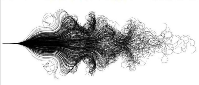 Paths Of 800 Unmanned Bicycles Being Pushed Until They Fall Over