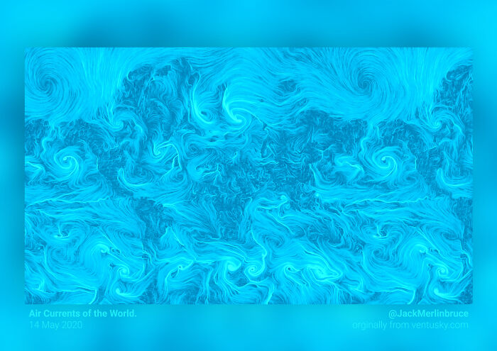 [oc] This World Map Is Made Of Only Air Currents. If You Look Closely, You'll See Country Outlines