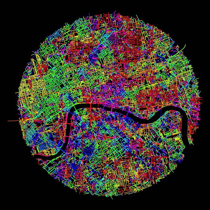 [oc] Central London, Colored By Street Orientation