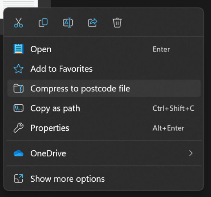 Microsoft Has Mistranslated Zip Files As "Postcode" In The Gb Insider Version Of Windows 11