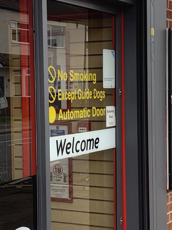 Mental How I Can’t Smoke In This Shop, But Guide Dogs Can