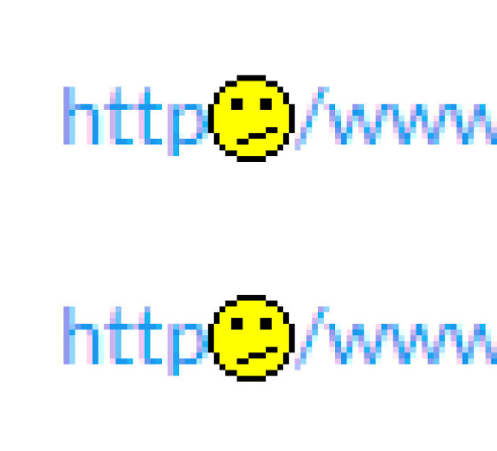 El ":/" de "Http://" ha sido substituido por un emoji