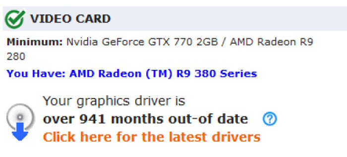 [darn] Forgot To Update My Graphics Card Driver For The Last 78 Years My Bad