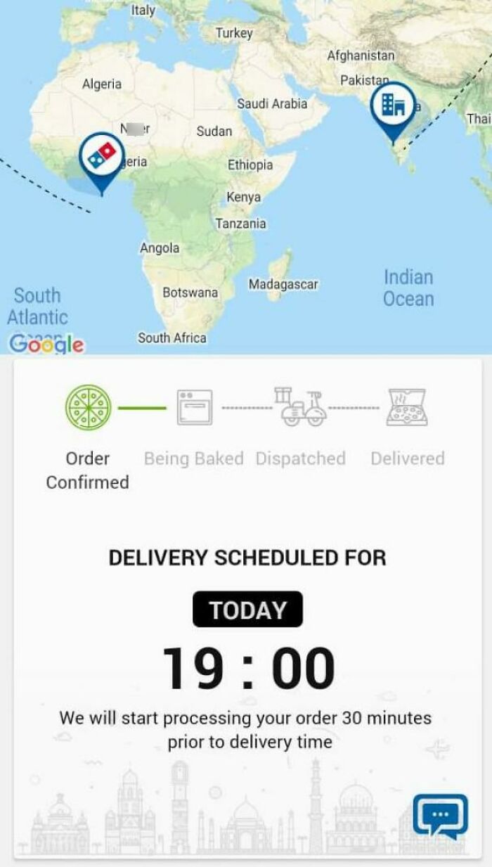 My Pizza Is Coming From Another Continent [laugh out loud]
