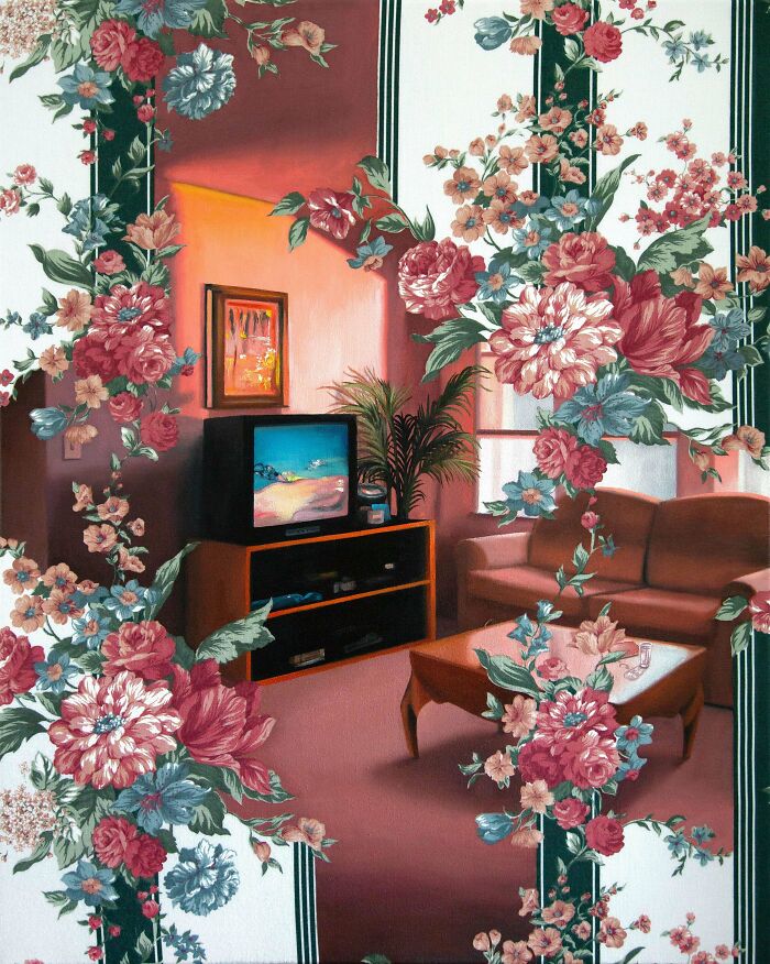 Oil On Thrifted Fabric