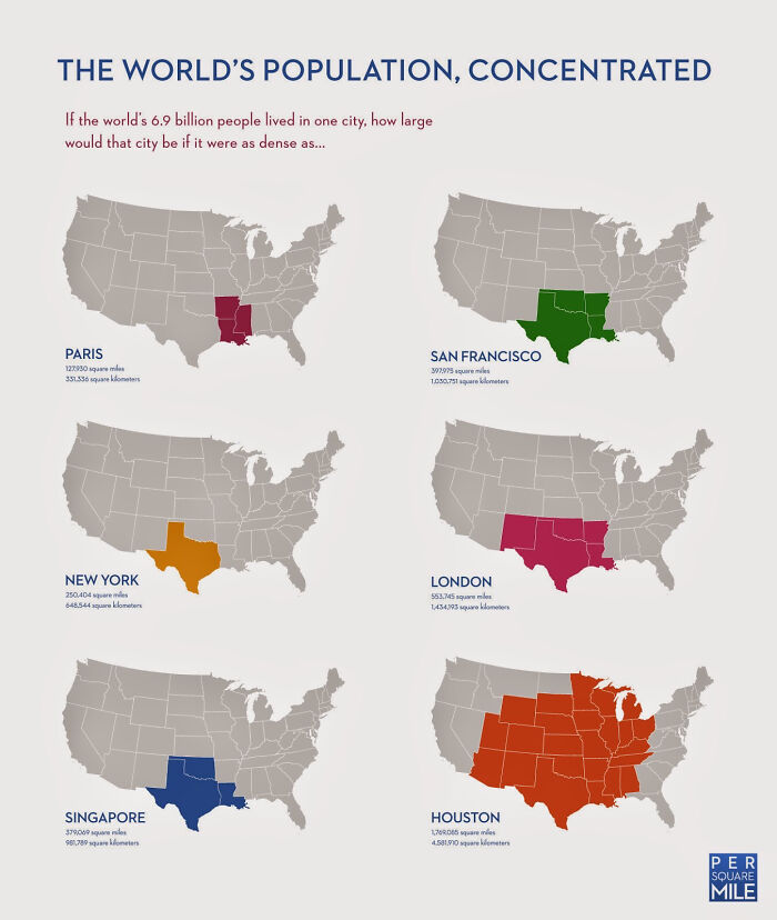 Houston’s Low-Density Sprawl Put Into Perspective