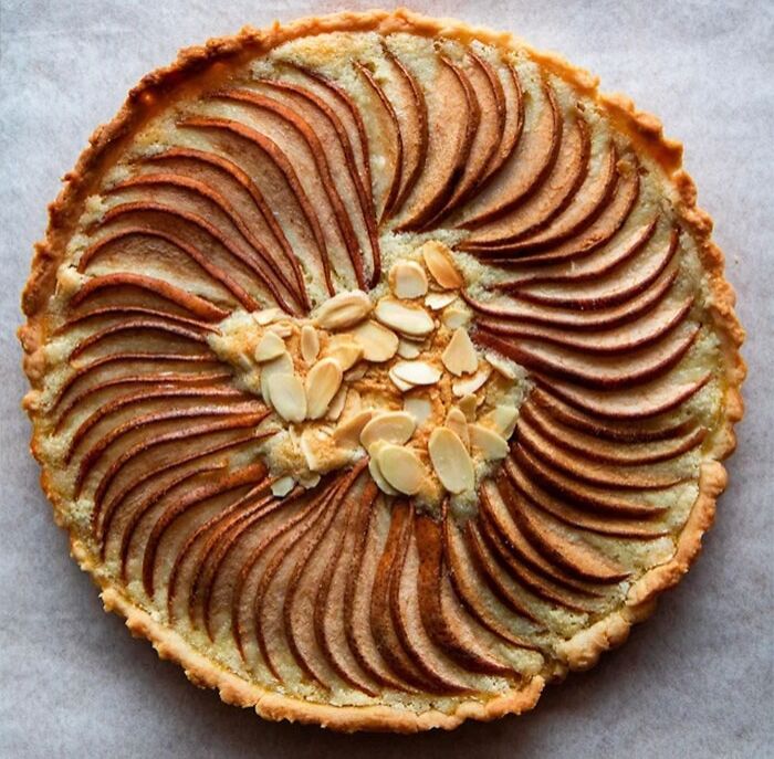 A pie made of Frangipane cream