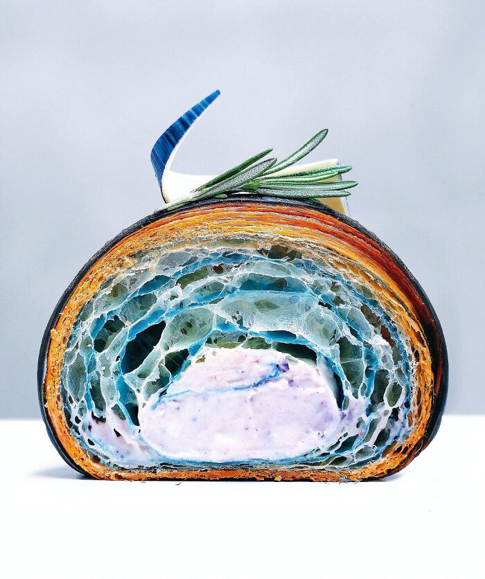 Rosemary Creme With Blueberry Jam Croissant