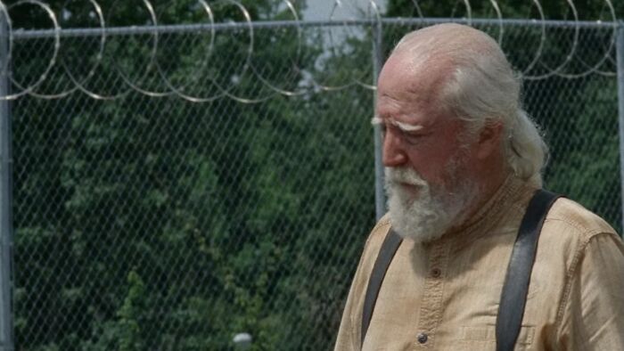 Hershel Greene looking down
