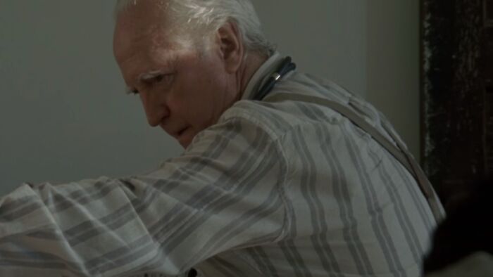 Hershel Greene looking down