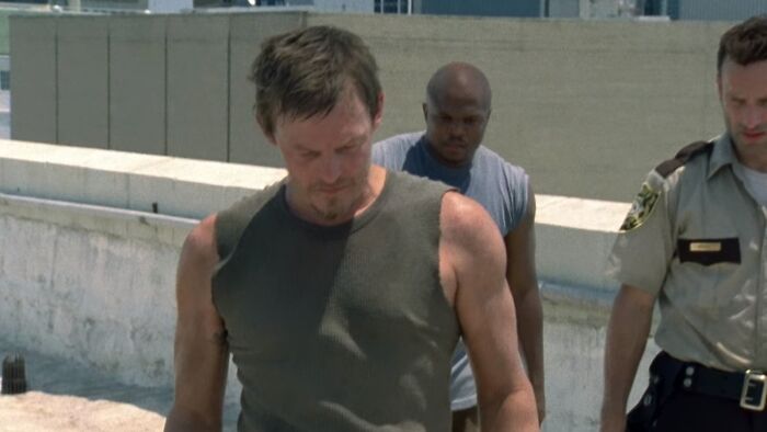 Daryl Dixon looking down 