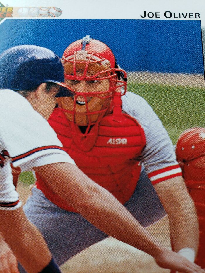 Joe Oliver's Face On This '92 Baseball Card