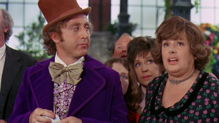 W***y Wonka looking at Mrs. Gloop 