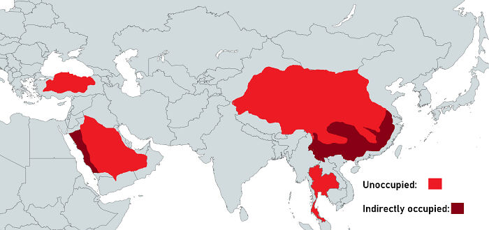 Territories Which Were Never Occupied By Western Powers