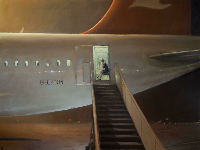 I Am A Pilot And Spend A Lot Of Time In Airports At Night. I Made This Painting Inspired From Those Long Night Turnarounds. 24.09.2022, Somewhere