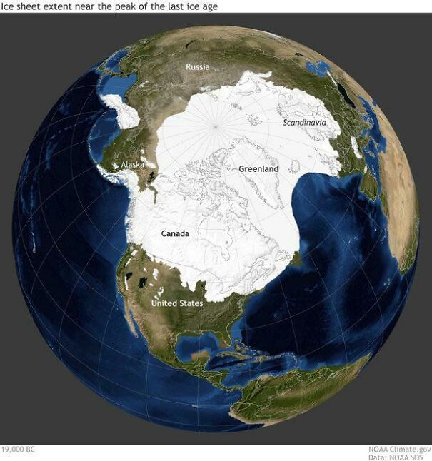 Map Showing The Extent Of Earth&rsquo;s Ice Cap During The Last Glacial Maximum 20,000 Years Ago