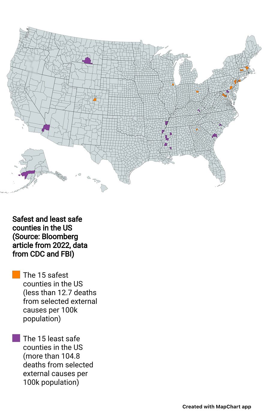 Safest And Least Safe Counties In The Us