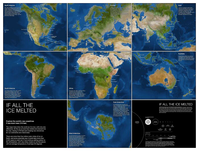 What The Entire World Would Look Like If All The Ice Melted [6376x4840]