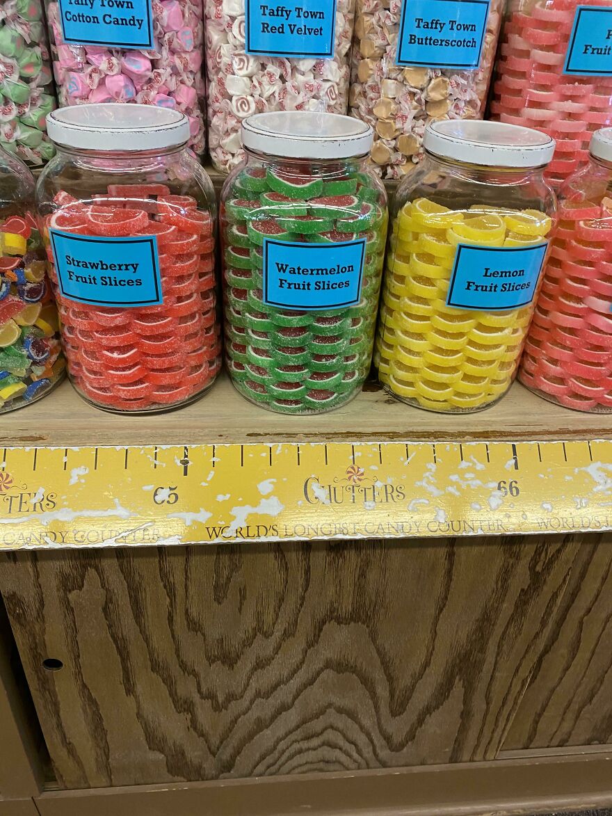 The Way These Candys Are Stacked In Jars