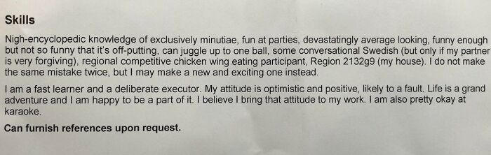 The Skills Section On My Friend's Resume