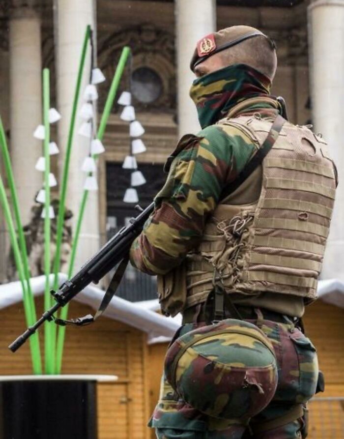 Belgian Soldier Caked Up