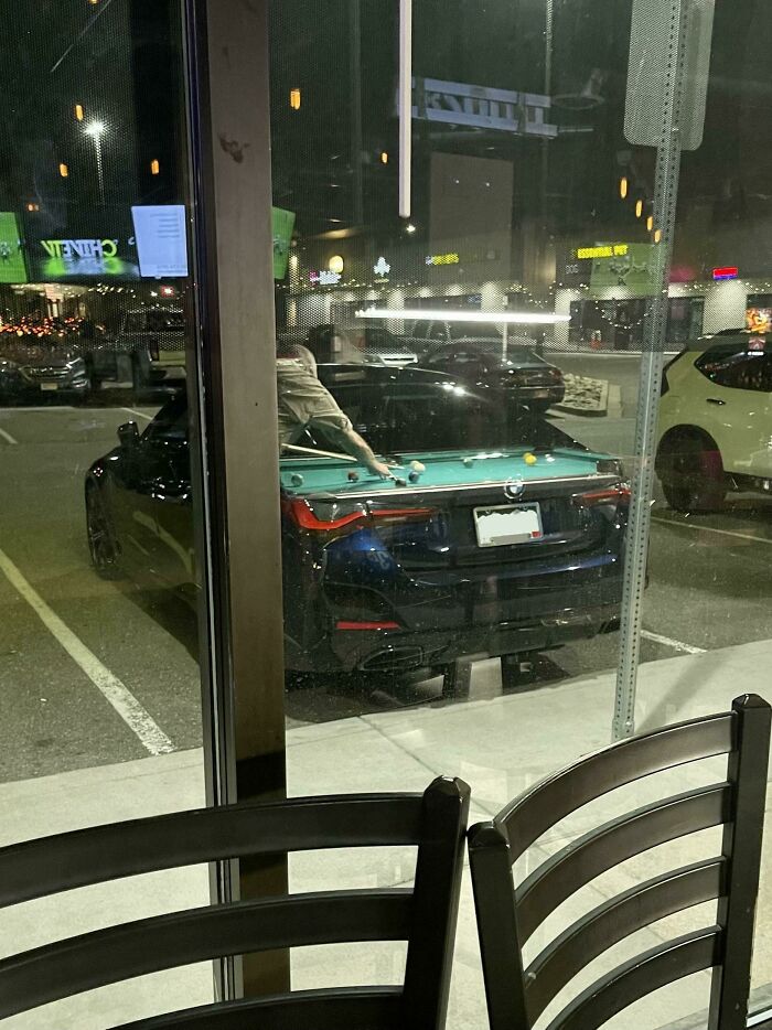 Man Playing Billiards On My Car