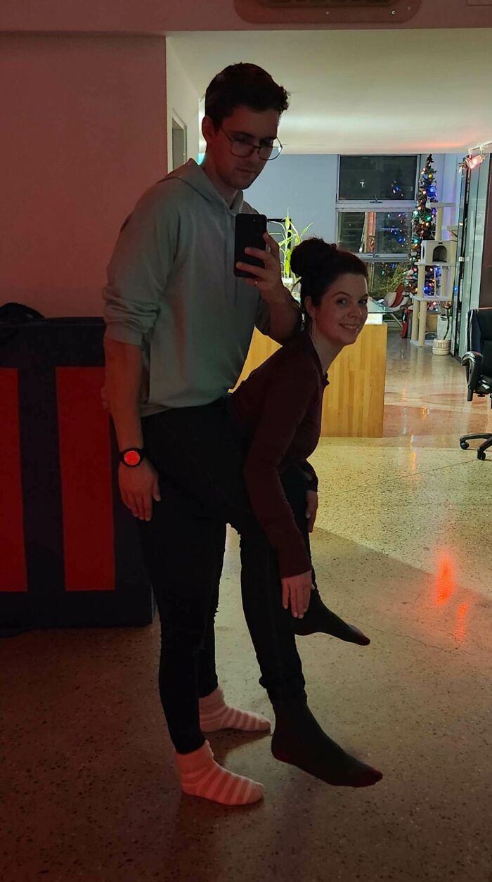 A Woman Stuck To A Man