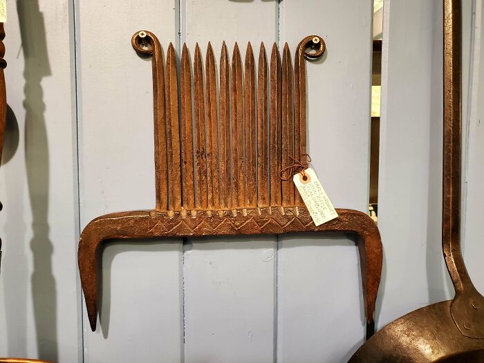 Wrought Iron Flax Comb From The 1800s
