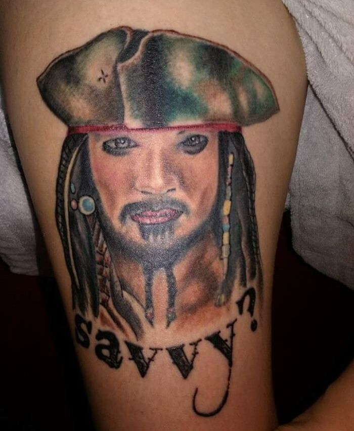 Pirate-themed tattoo on arm, illustrating one of many inked mistakes people willingly make.