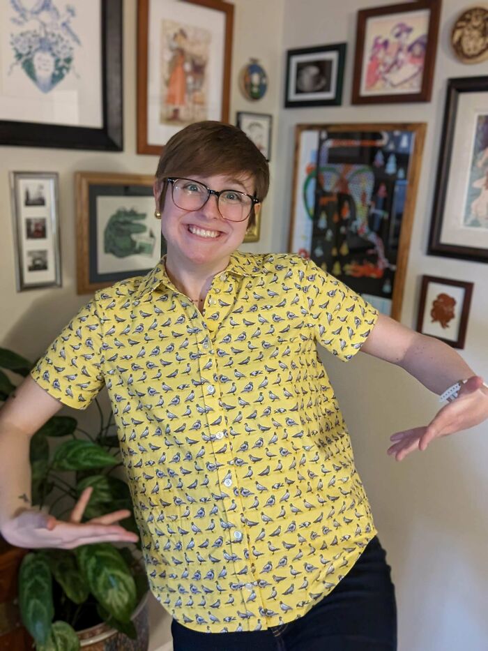 Prime Pigeon Print (I Made A Button Up)