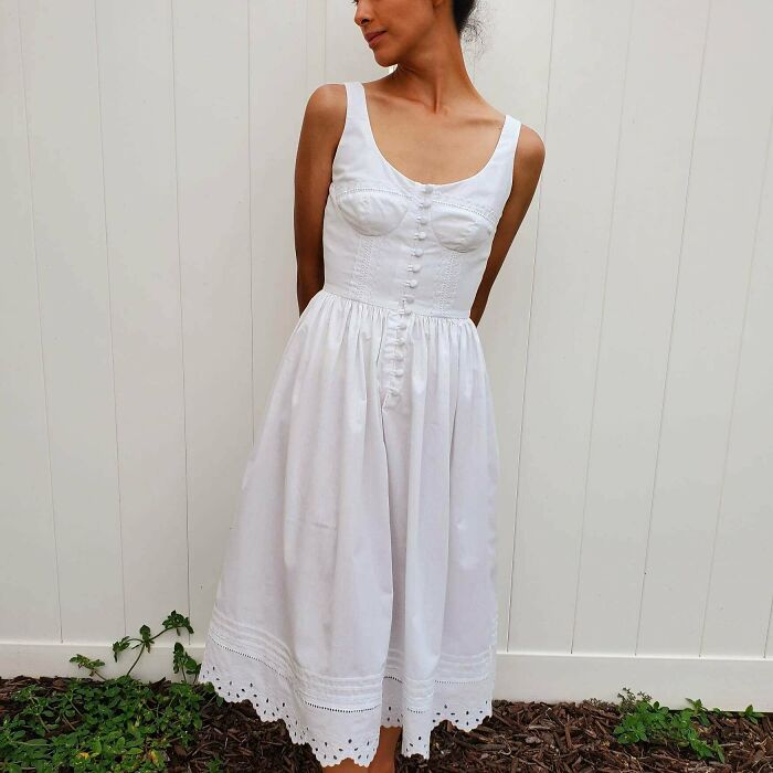 I Made This Dress Out Of A Thrifted Curtain Panel. It's Not Very Practical But I Love It!