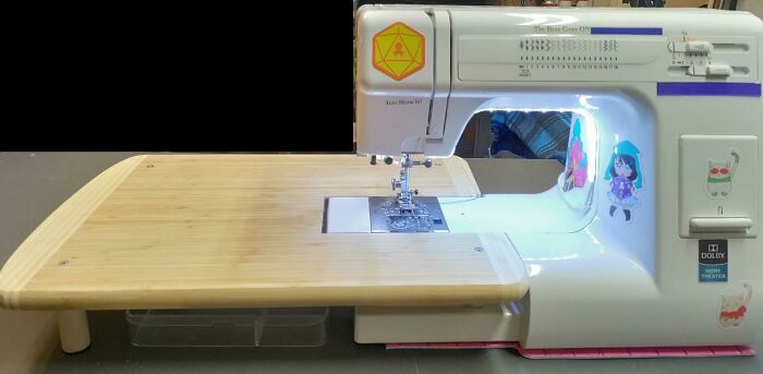 Easy, Cheap Extension Table We Made For My Machine. (Got Idea Off Pinterest)