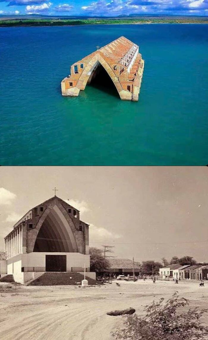 Old Submerged Small Town In Brazil