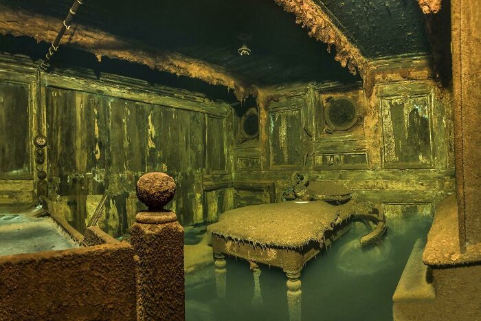 A Cabin On Board The Aachen, A 19th-Century Steamship Hit By A Torpedo In July 1915. Now Located At The Bottom Of The Baltic Sea
