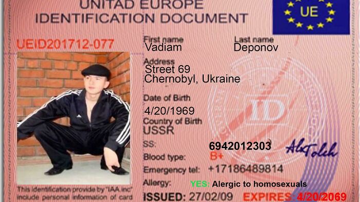 My Id Card That I Show To Scammers