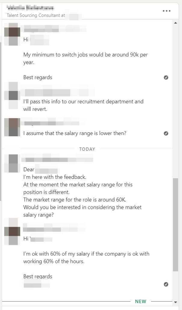 Imagine Asking If Someone's Ok With Earning 30% Less Than What They Currently Make