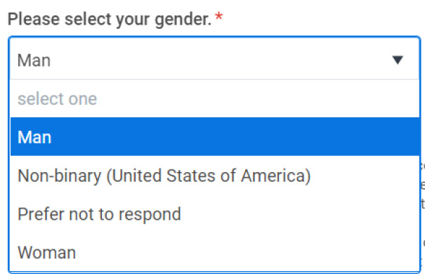 Nonbinary, An American Gender Only (Workday Application)