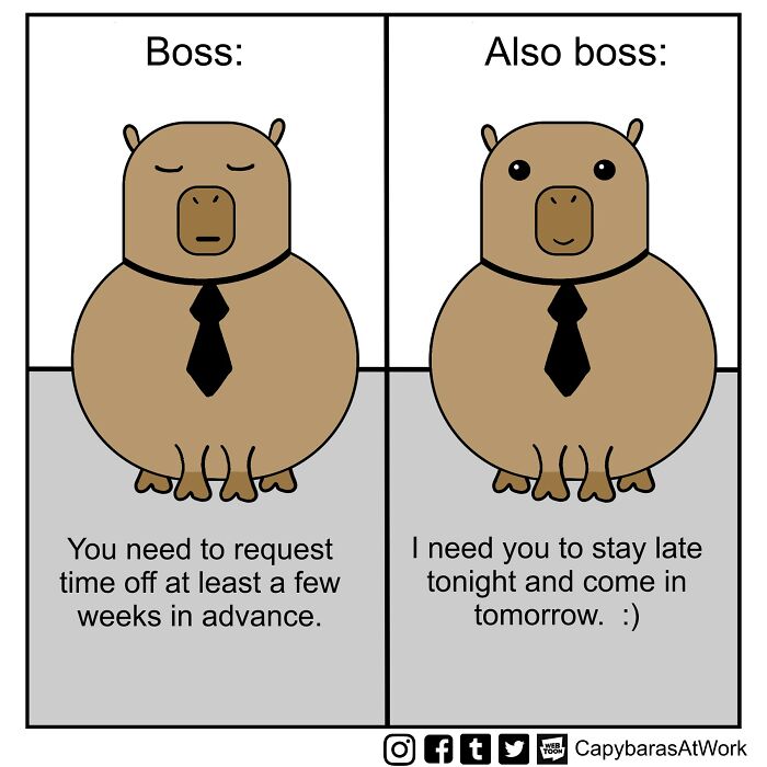 A Funny Comic About Capybaras In A Toxic Work Environment