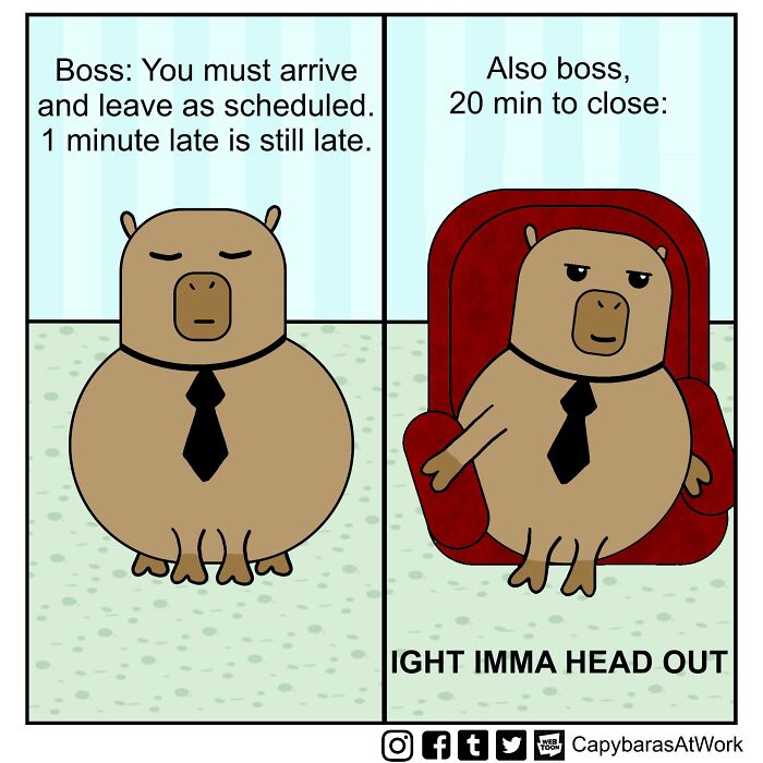 A Funny Comic About Capybaras In A Toxic Work Environment