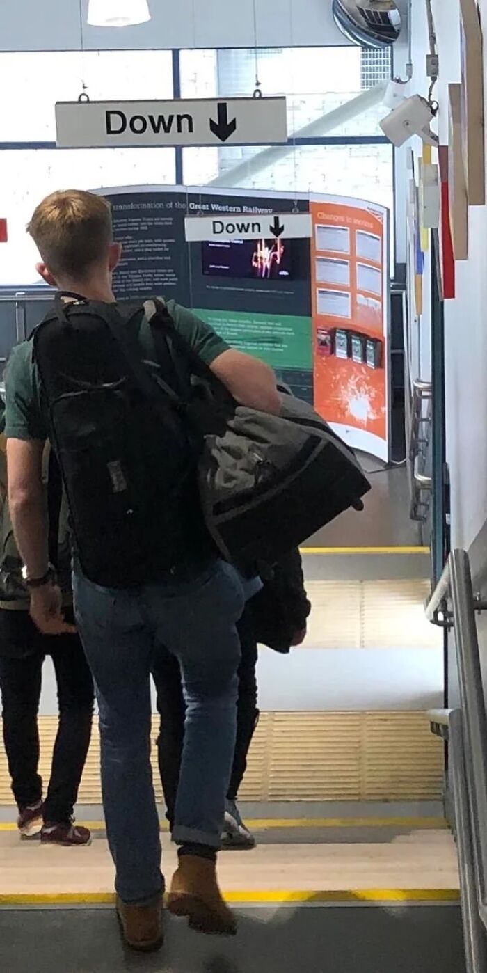 This Sign Reminding Me That The Stairs Go Down